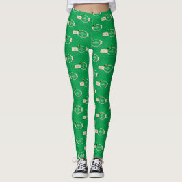 Legging Dia de São Patrício - Padrão Verde - Sorte Irlande