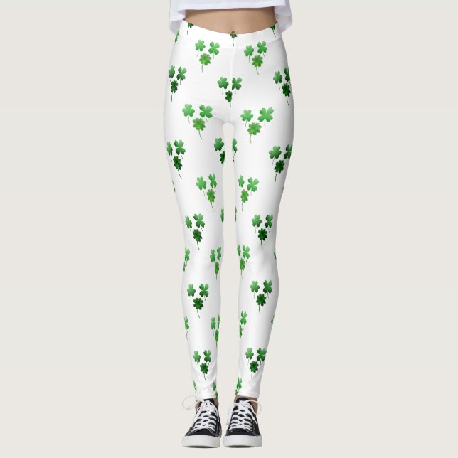 Legging Dia de São Patrício Shamrock (Frente)