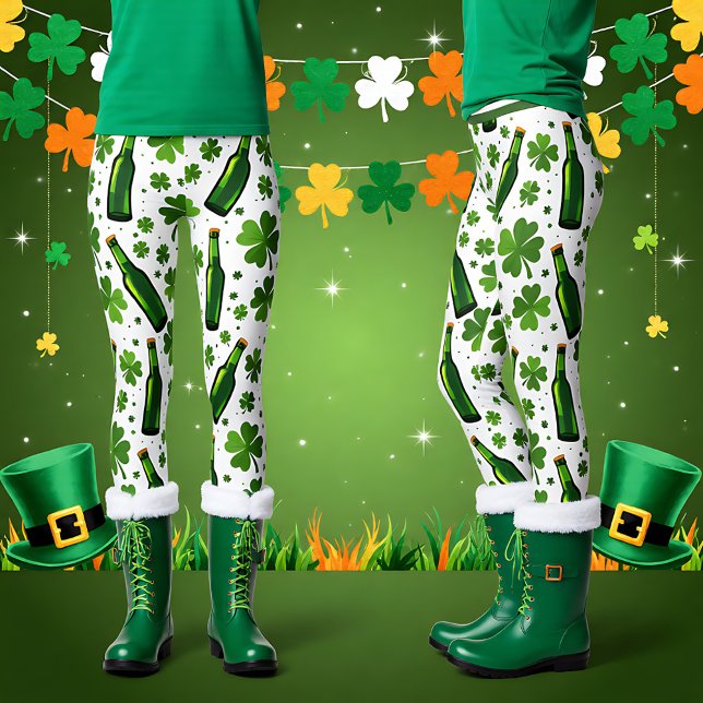 Legging Dia de São Patrício Trevo e Schláinte (St. Patrick’s Day Shamrock & Schláinte Leggings)