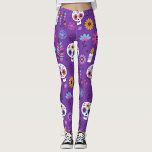 Legging Dia dos Adoráveis do Estilo Calavara Morto Yoga
