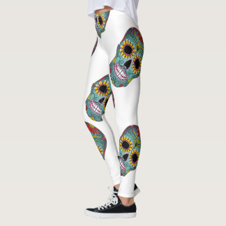 Legging Dia dos Mortos Caveira Brilhante