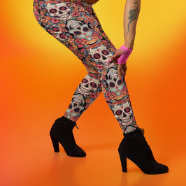 Legging Dia dos Mortos ou das Cascas de Açúcar do Hallowee