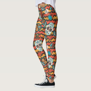 Legging Dia dos Peles de Açúcar Mortos, ziguezague