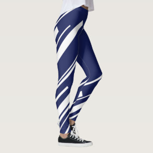 Legging Diagonais - Azul e Branco