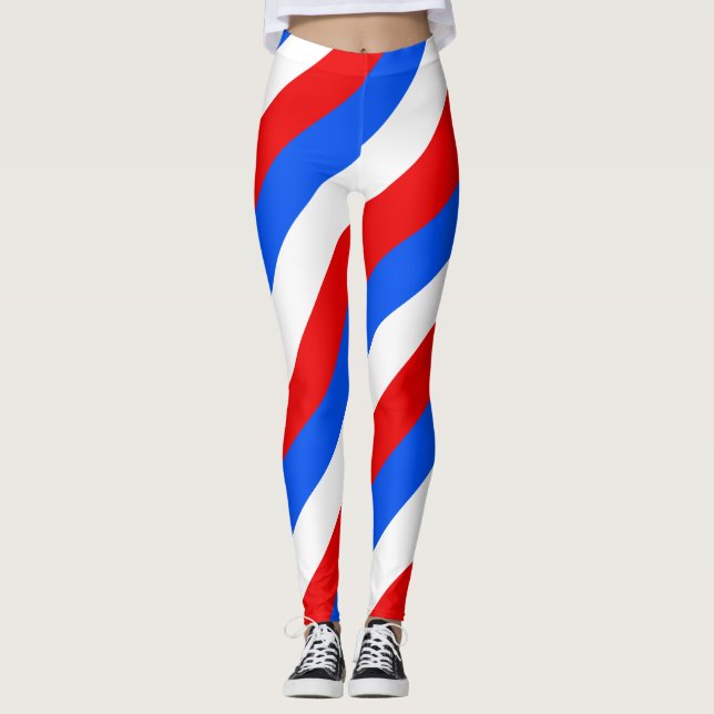 Legging Diagonal de Cores de Bandeiras Nacionais de Porto  (Frente)
