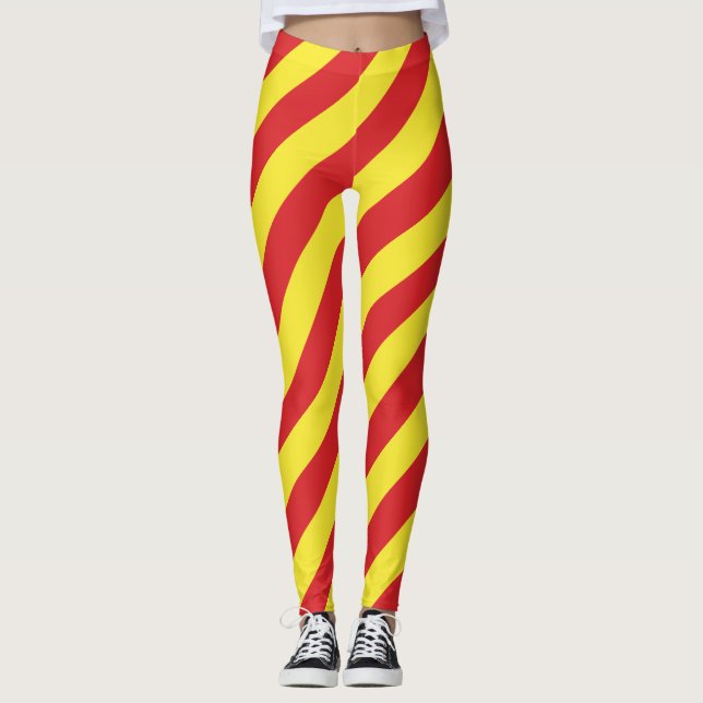 Legging Diagonal Nacional de Bandeira da Macedônia do Nort (Frente)