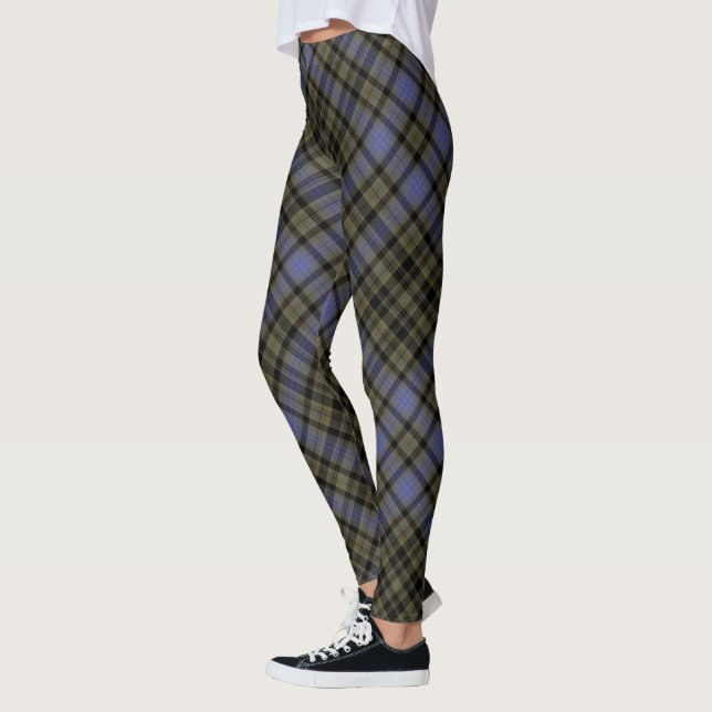 Legging Diagonal preta verde-oliva da xadrez de Tartan do (Esquerda)