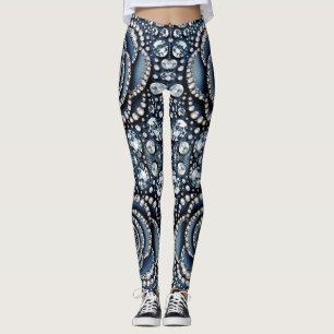 Legging Diamante Rosa e Brilho de Jeans Glam Jewels