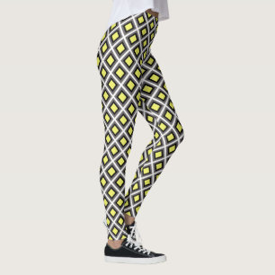 Legging Diamantes cinzentos, pretos, amarelos escuros de