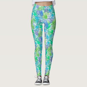Legging Diamantes de cristais violentos verdes, sem costur
