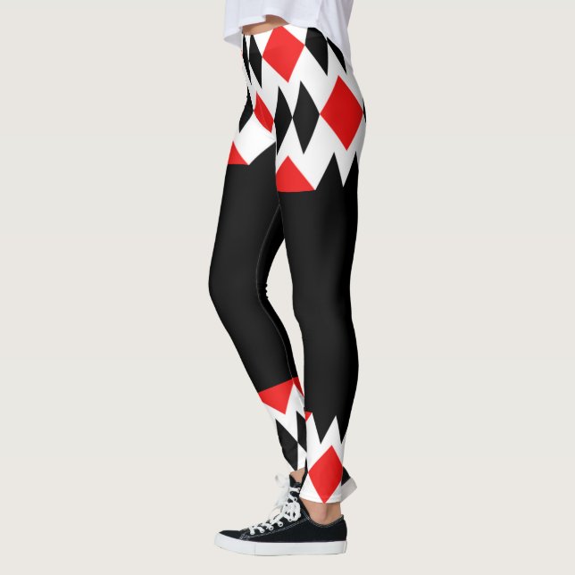 Legging Diamantes e Preto Sólido (Esquerda)