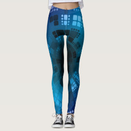 Legging Diamond Seashell Dourado do Mar Azul abstrato