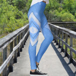Legging Diamonds in the Sky Tie Dye Look<br><div class="desc">These bright sky blue, white and black leggings have the Boho chic look of tie dye. The diamonds in the Sky are created with a photographic image of white clouds and black telephone communication lines against a clear blue sky. The design is a modern twist to a retro hippie style...</div>