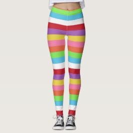 Legging dicas coloridas de faixas de doces