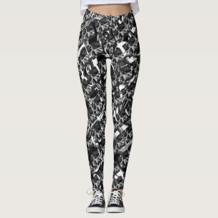 Legging Diferentes cinzas, diferentes faixas transversais