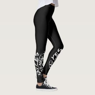 Legging Diga Sim a Novas Experiências (Texto Branco)