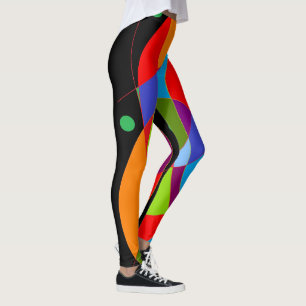 Legging Diga "Uau" aos grandes padrões em verde vermelho e