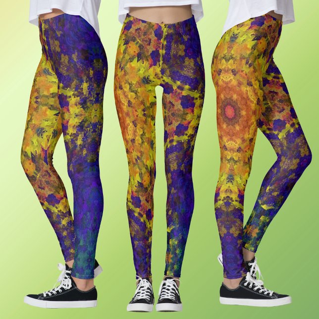 Legging Digital Mandala Amarelo Azul e Púrpura (Criador carregado)