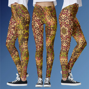 Legging Digital Mandala Amarelo Vermelho e Puro