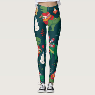 Legging Dinossauro T-Rex: Ano Novo de Natal.