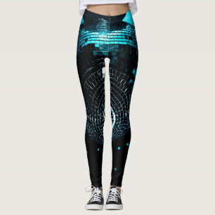 Legging Disco Ball Glare, fundo do Nightclub.