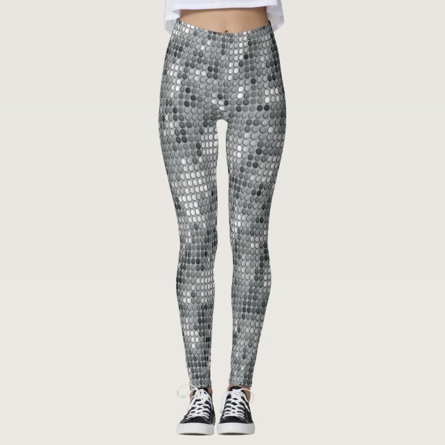 Legging Disco de pontos prateados (Frente)