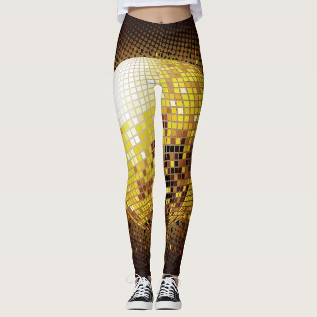 Legging Disco do Partido: Luzes brilhantes Vintage. (Frente)