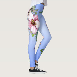 Legging Disposição de Azul de Flores