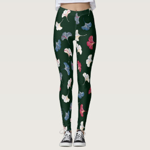 Legging Ditsy Ginkgo: Outono Escuro Sem Vista.