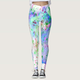 Legging Diversão Azul, Púrpura e Pinta Rosa