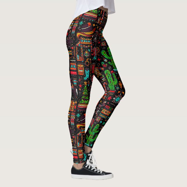 Legging Diversão do Natal do padrão ocidental (Direita)