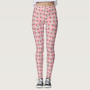 Legging Diversão do Padrão de Fatia de Melancia Vibes de V