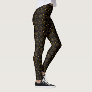 Legging Diversão Laranja Mão Branca Desenhada Sorriso Face