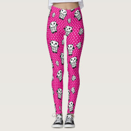 Legging Diversão Moderno Fofa Rosa Panda Urso Kawaii