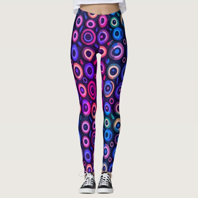 Legging Diversão Negra Halloween Negra Monstro Roxo Olhal (Frente)