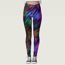Legging Diversão Neon Colorido Fogos de Artifício Laser Fe