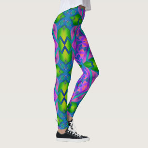 Legging Diversão Psicodélica Rosa Verde