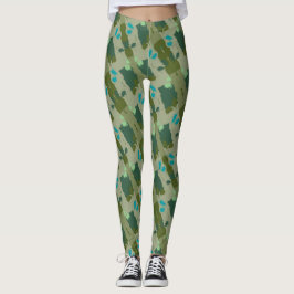 Legging Diverse green colors background