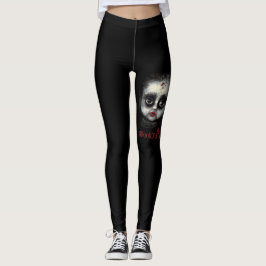 Legging Divertido Bonitão AF Gótico assustador Doll Face H
