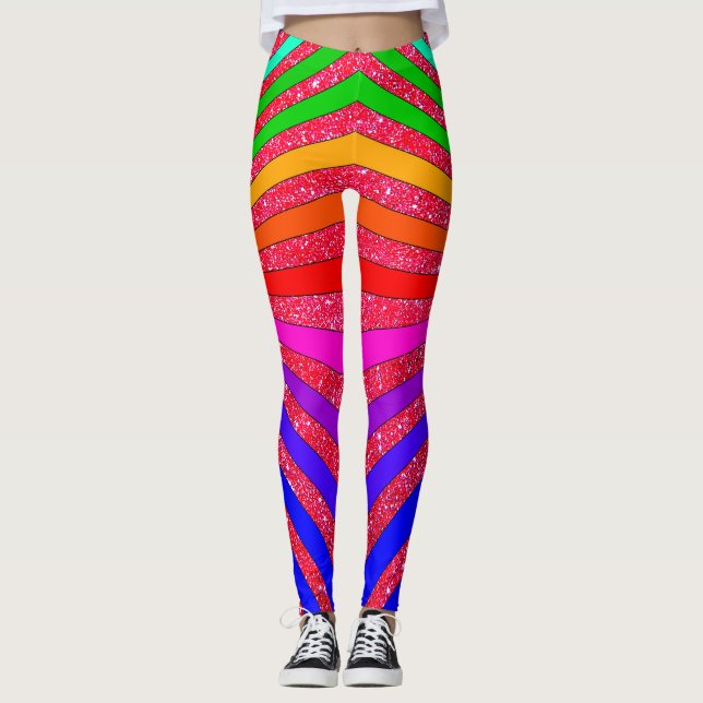 Legging Divertimento Sparkly na moda do pop art de Brights (Frente)