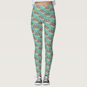 Legging Divisão de Banana de Sorvete
