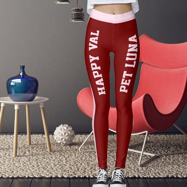 Legging DIY Animal Pet Lovers Happy Valentine's Day Red (Criador carregado)