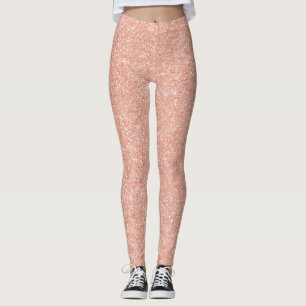 Legging Do brilho Sparkly Dourado do pêssego do rosa do