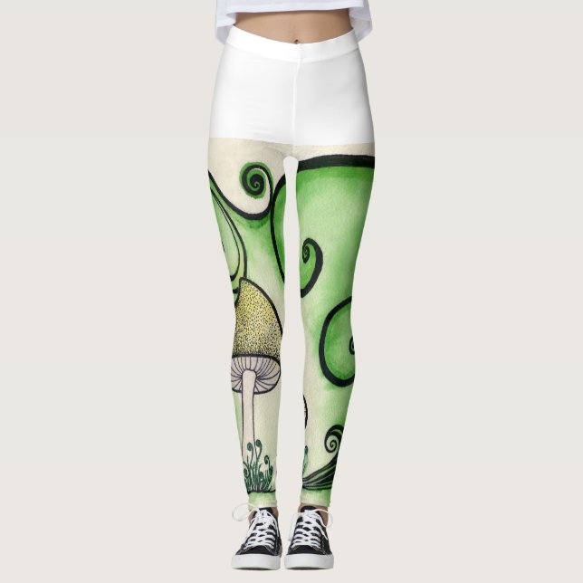 Legging Do cogumelo caneleiras swirly (Frente)