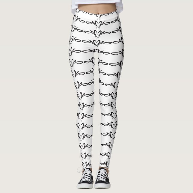 Legging Do preto corações Thunder_Cove scrolly (Frente)