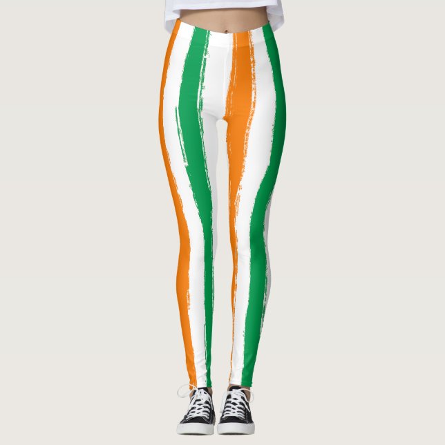 Legging Do verde irlandês da bandeira do Dia de São (Frente)