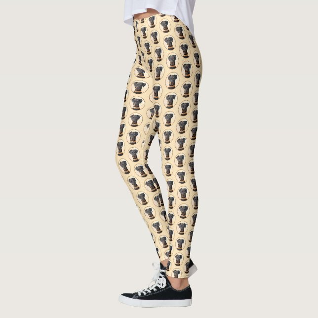 Legging Doberman Pinscher Pintura Original Descortada (Esquerda)