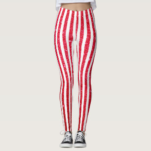 Legging Doce Cana de Açúcar de Natal Brilho Padrão Listrad