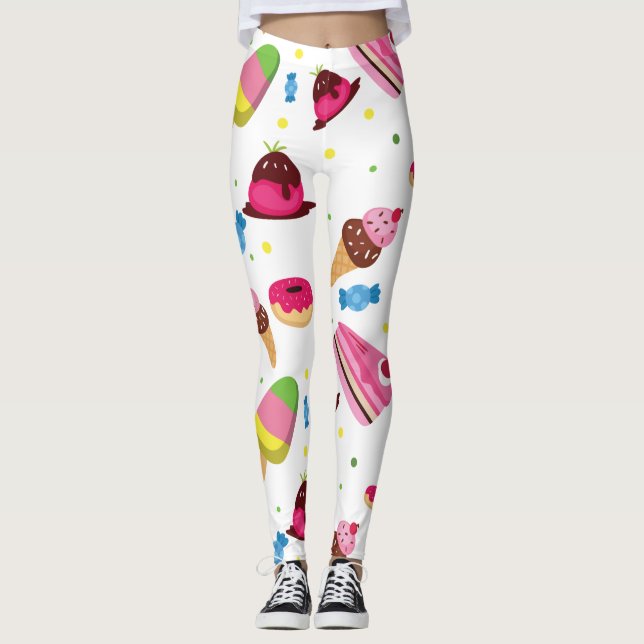 Legging Doces e doces doces doces de cor doce (Frente)