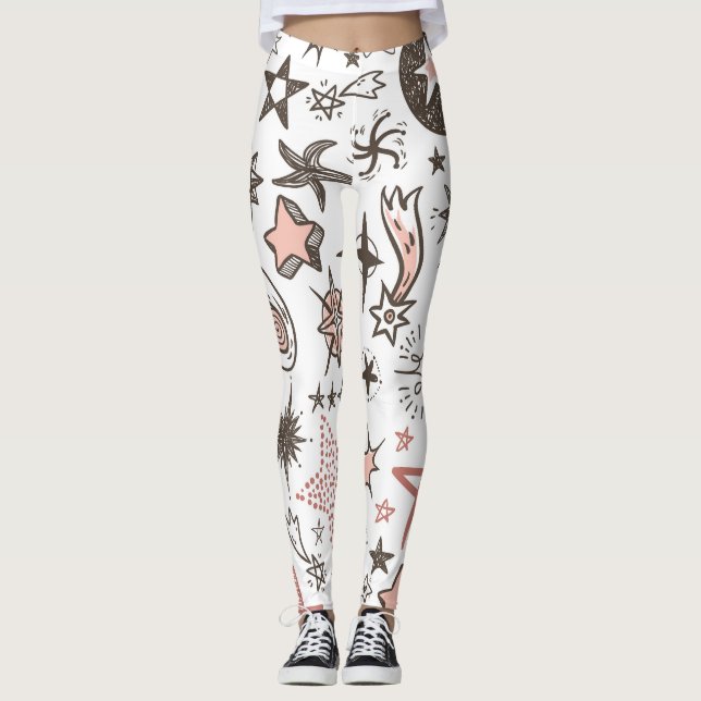 Legging Dodles Cósmicos: Estrelas e Cometas (Frente)
